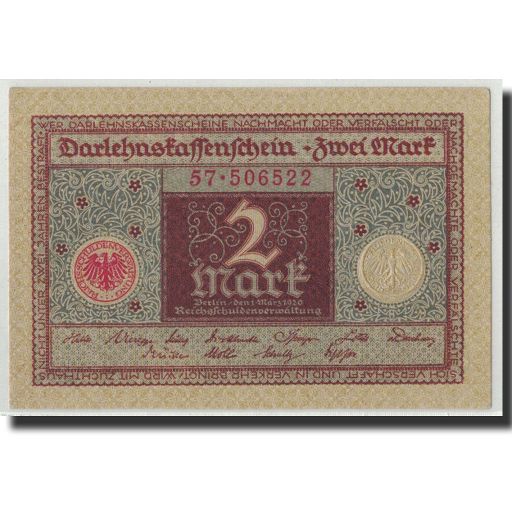Biljet, Duitsland, 2 Mark, 1920, 1920-03-01, KM:60, SPL