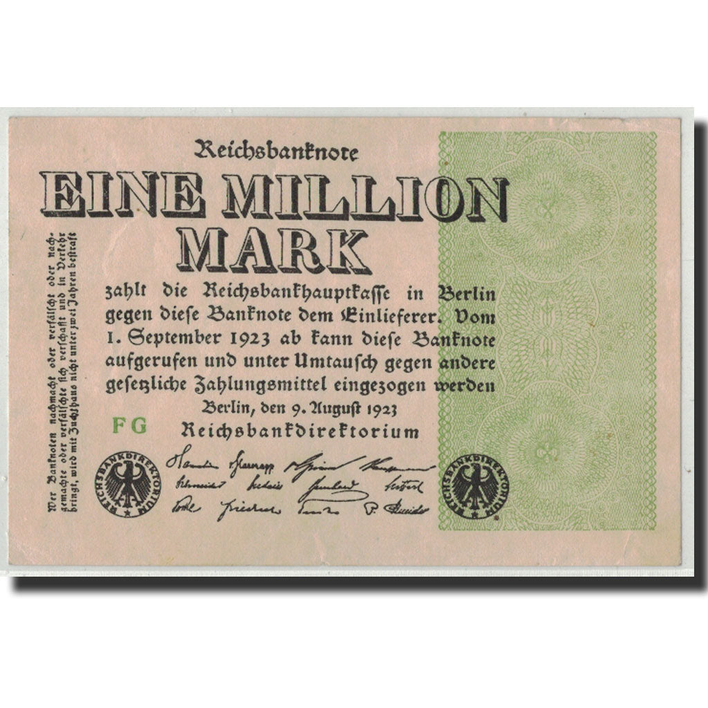 Banknote, Germany, 1 Million Mark, 1923, 1923-08-09, KM:102a, EF(40-45)