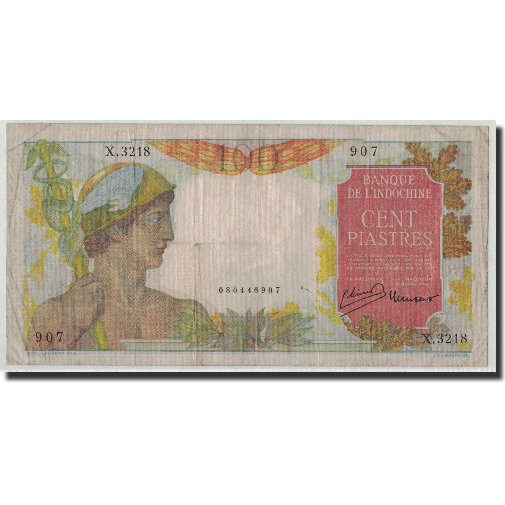 Billet, FRENCH INDO-CHINA, 100 Piastres, Undated (1949-54), KM:82b, TB+