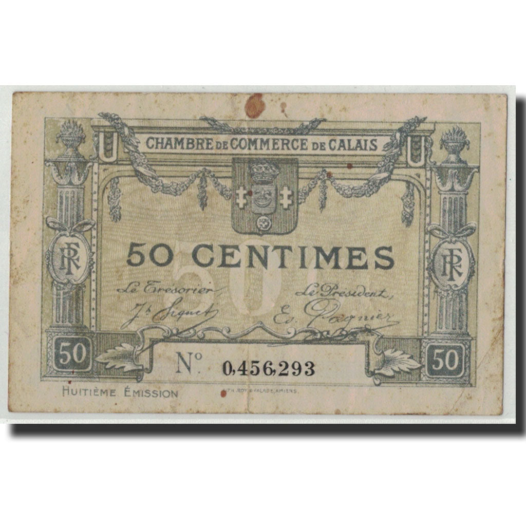 Geldschein, Frankreich, Calais, 50 Centimes, S, Pirot:36-42