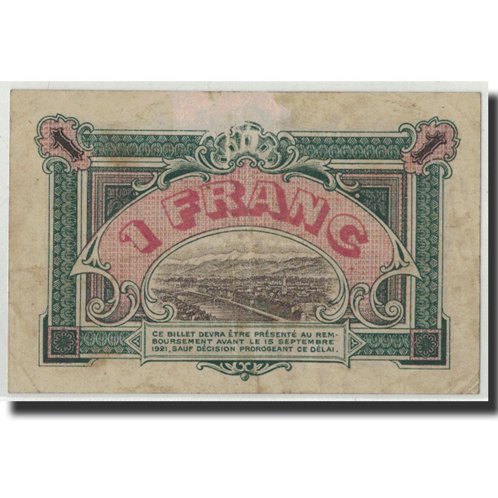 Banconote, Pirot:63-6, MB+, Grenoble, 1 Franc, 1916, Francia