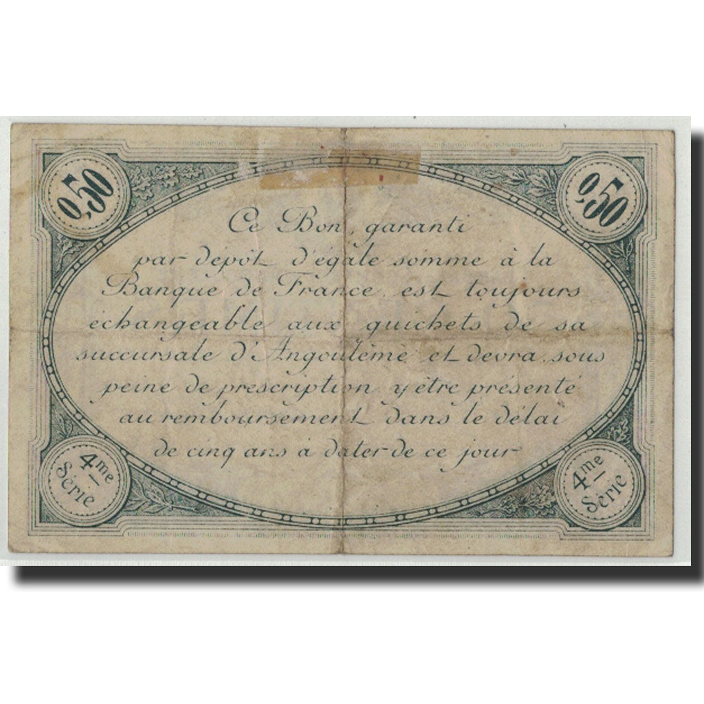 Banknote, Pirot:9-20, 50 Centimes, 1915, France, VF(20-25), Angoulême
