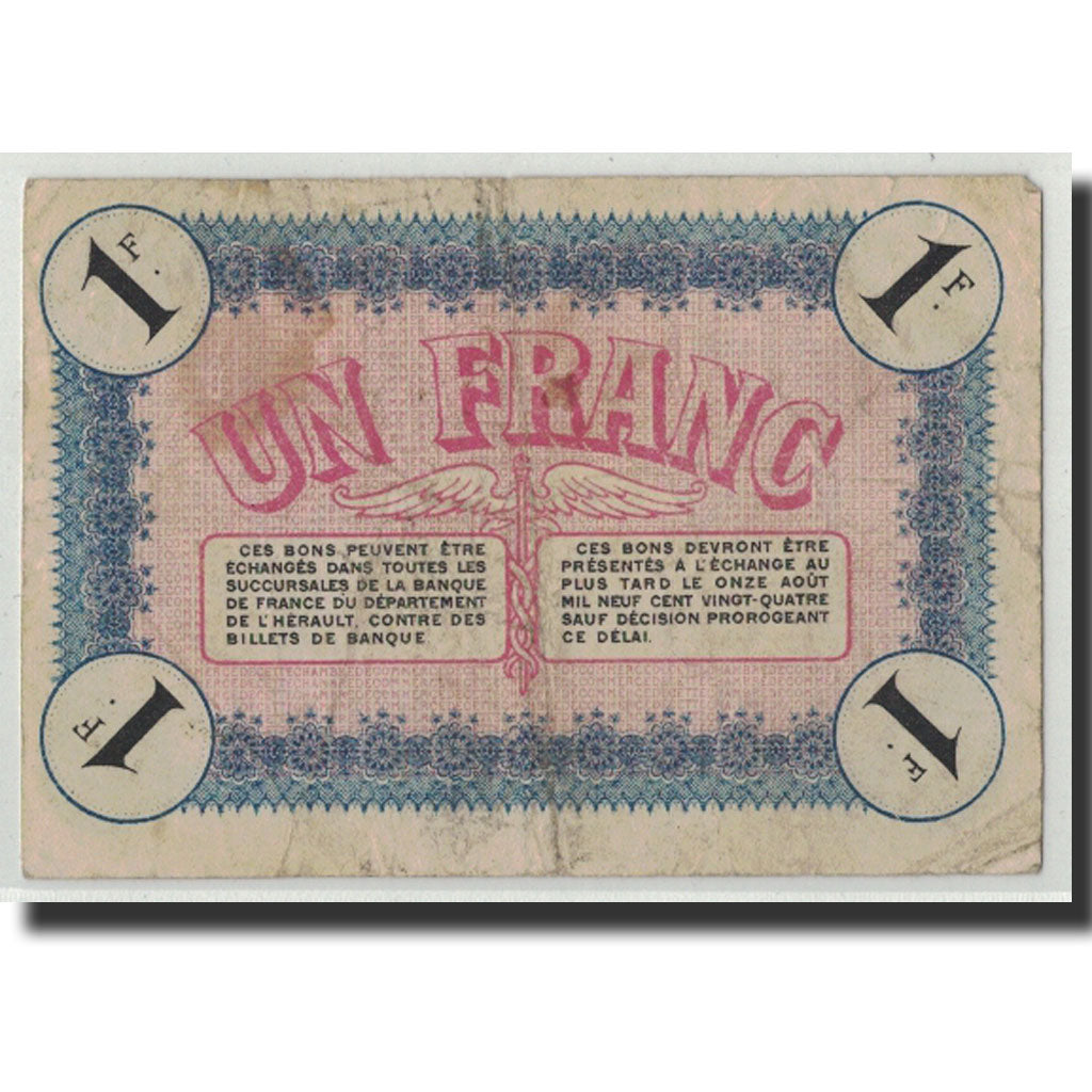 Billete, 1 Franc, Pirot:41-5, 1915, Francia, RC, Sète
