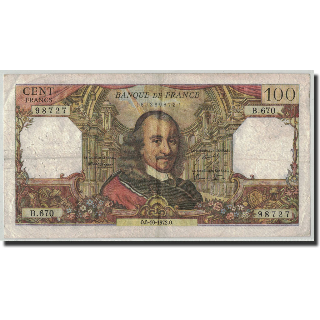 Banknote, France, 100 Francs, 1972, 1972-10-05, VF(20-25), Fayette:65.40