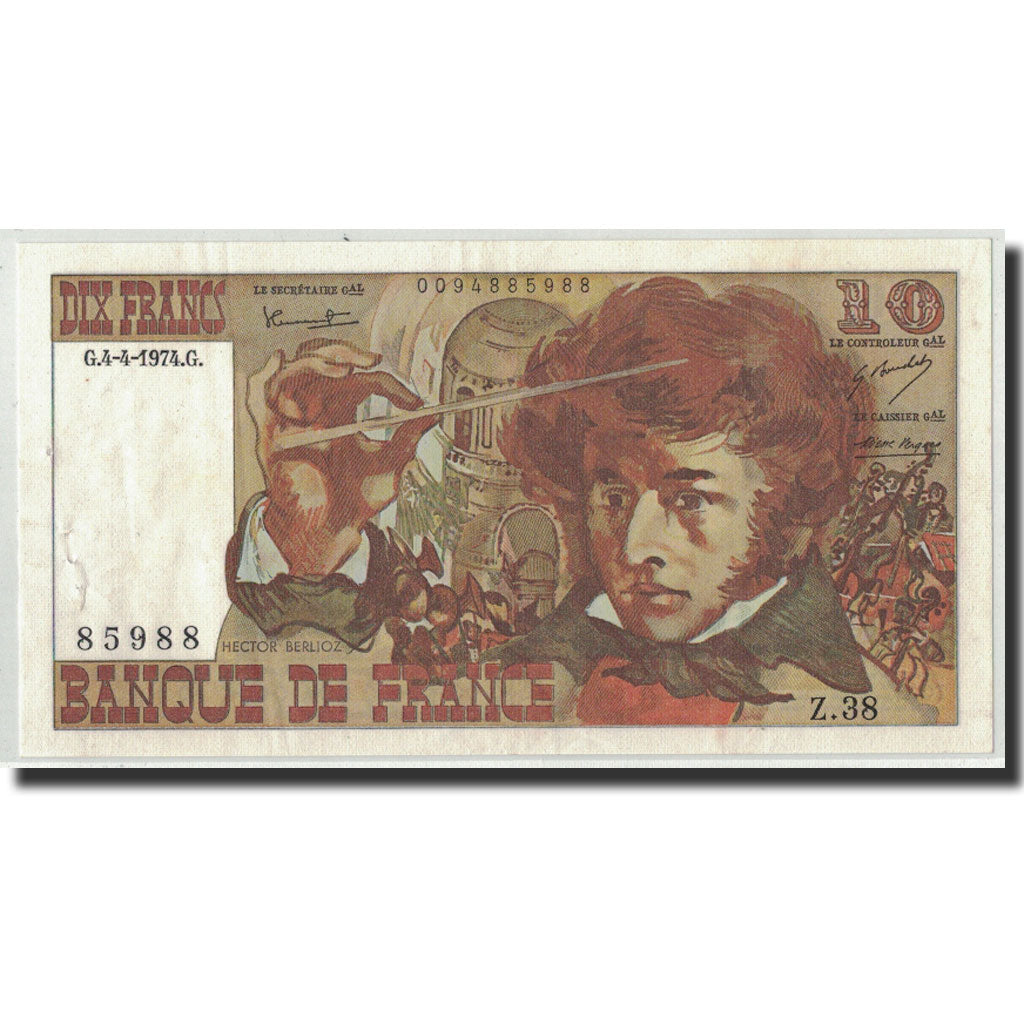 Biljet, Frankrijk, 10 Francs, 1974, 1974-04-04, SUP+, Fayette:63.4, KM:150b