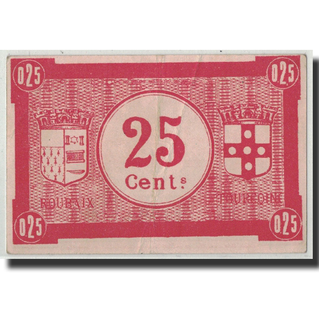 Banknote, Pirot:59-2053, 25 Centimes, Undated, France, EF(40-45), Roubaix et