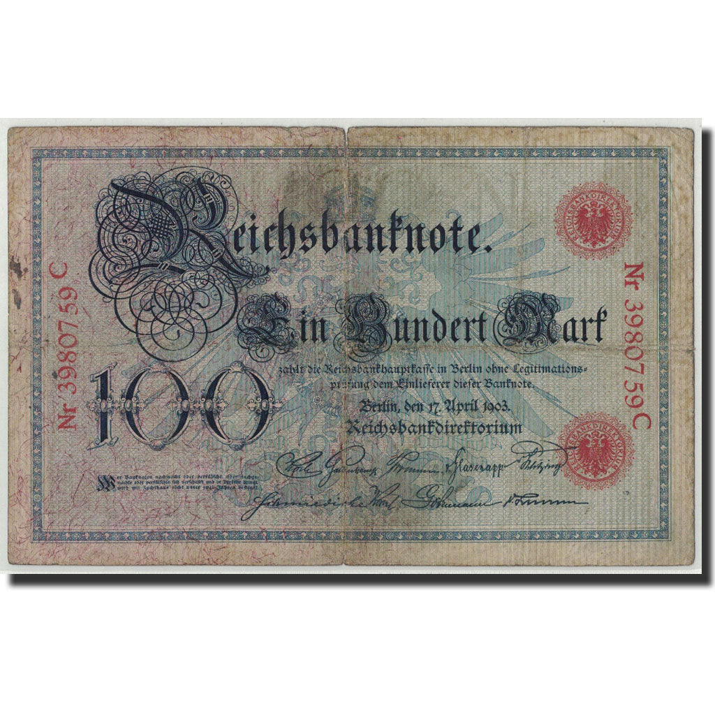 Banconote, Germania, 100 Mark, 1903, KM:22, 1903-04-17, B+