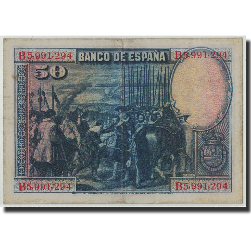 Geldschein, Spanien, 50 Pesetas, 1928, 1928-08-15, KM:75b, S