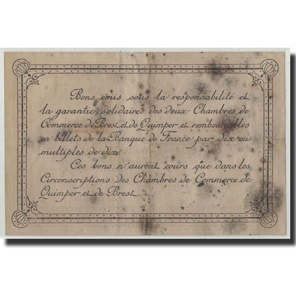 Banknote, Pirot:104-3, 2 Francs, 1915, France, VF(20-25), Quimper et Brest