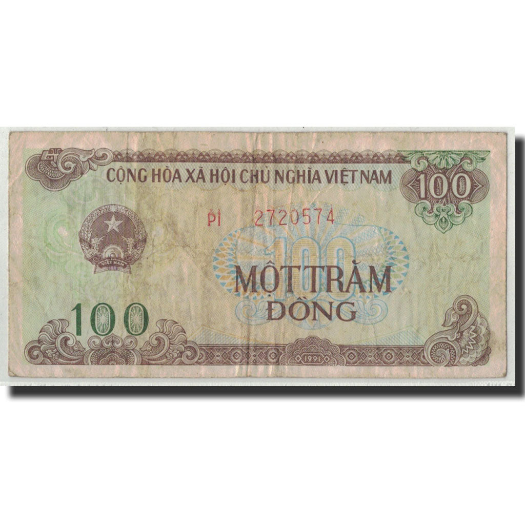Banknot, Wietnam, 100 D<ox>ng, 1991, KM:105b, F(12-15)