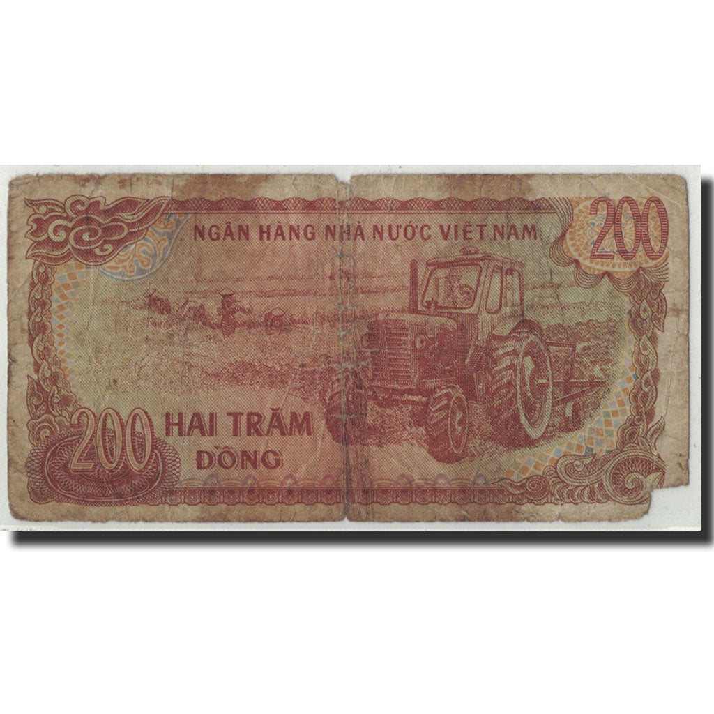 Biljet, Viëtnam, 200 D<ox>ng, 1987, KM:100b, AB+