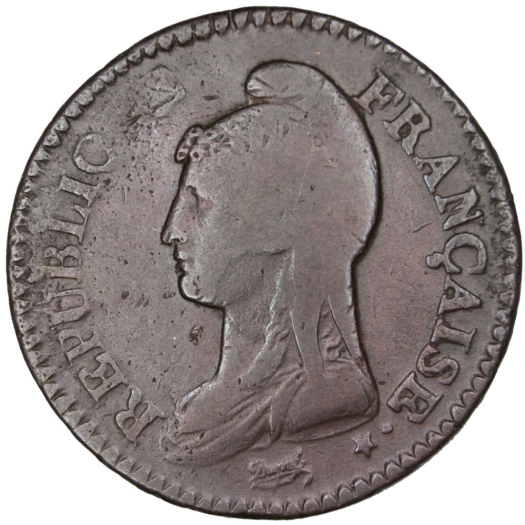 Coin, France, Dupré, Decime, 1798, Paris, VF(30-35), Bronze, Gadoury:187