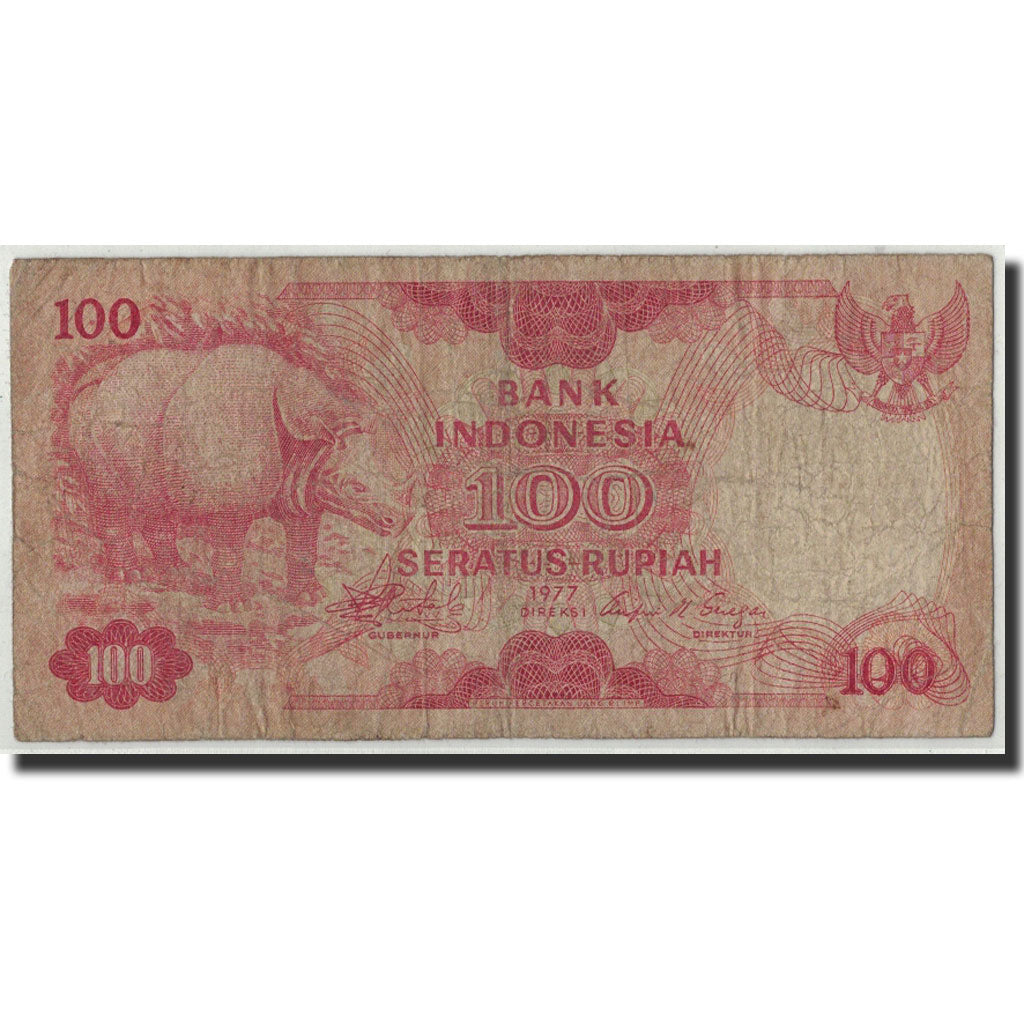 Billete, 100 Rupiah, 1977, Indonesia, KM:116, RC