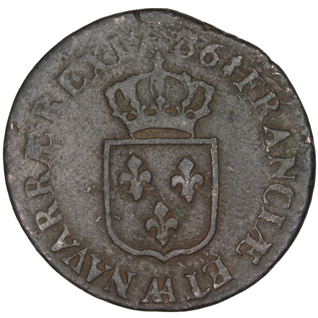 Coin, France, Louis XVI, 1/2 Sol ou 1/2 sou, 1/2 Sol, 1786, Metz, VF(30-35)