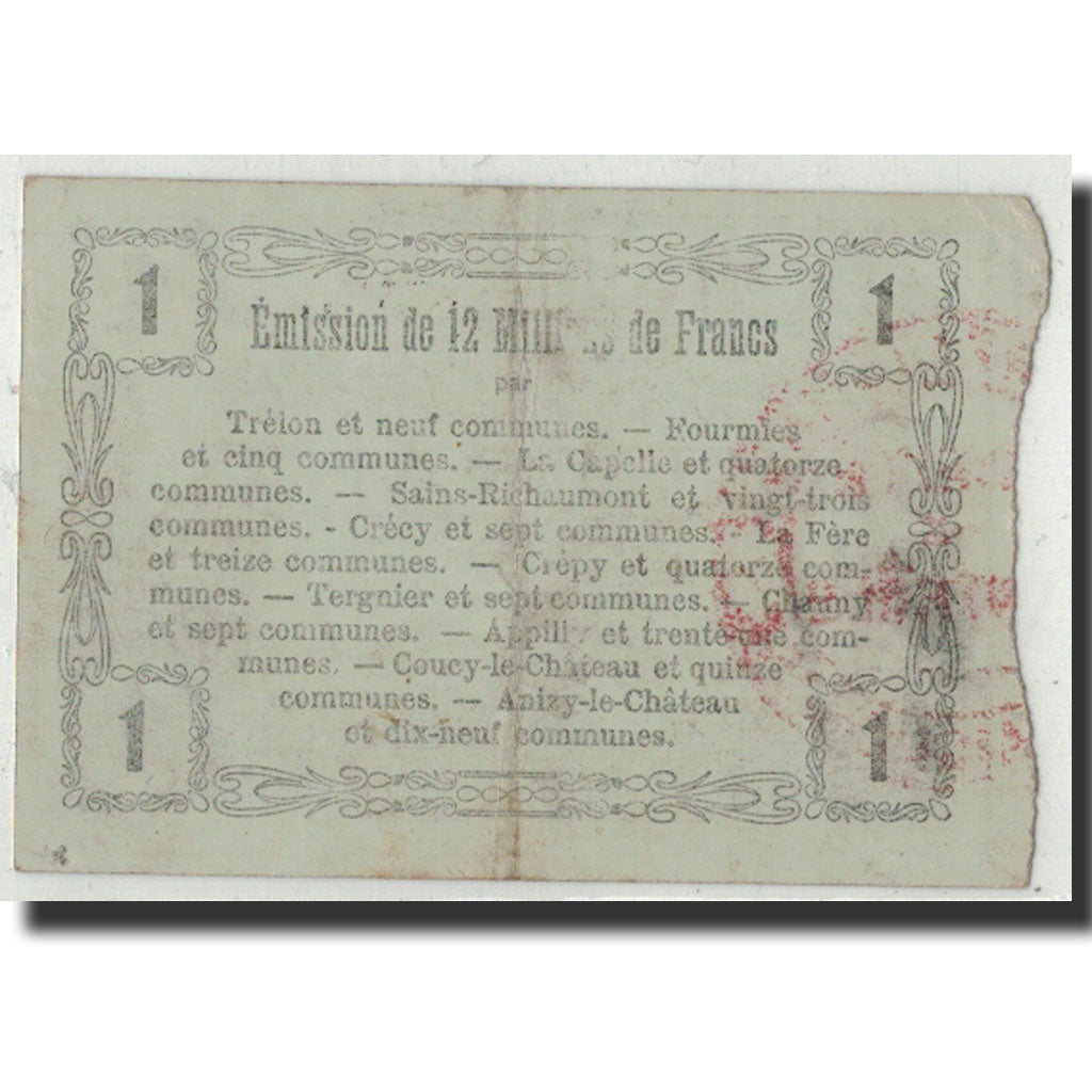 Geldschein, Frankreich, Fourmies, 1 Franc, 1916, SS+, Pirot:59-1116
