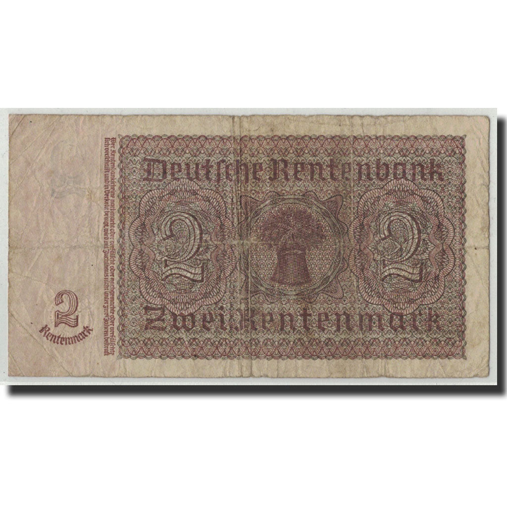 Banknote, Germany, 2 Rentenmark, 1937, 1937-01-30, KM:174b, VG(8-10)