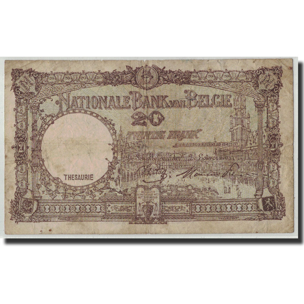 Banknote, Belgium, 20 Francs, 1945, 1945-03-16, KM:111, VG(8-10)