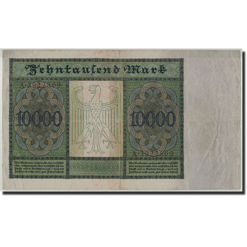 Billete, 10,000 Mark, 1922, Alemania, KM:70, 1922-01-19, BC+