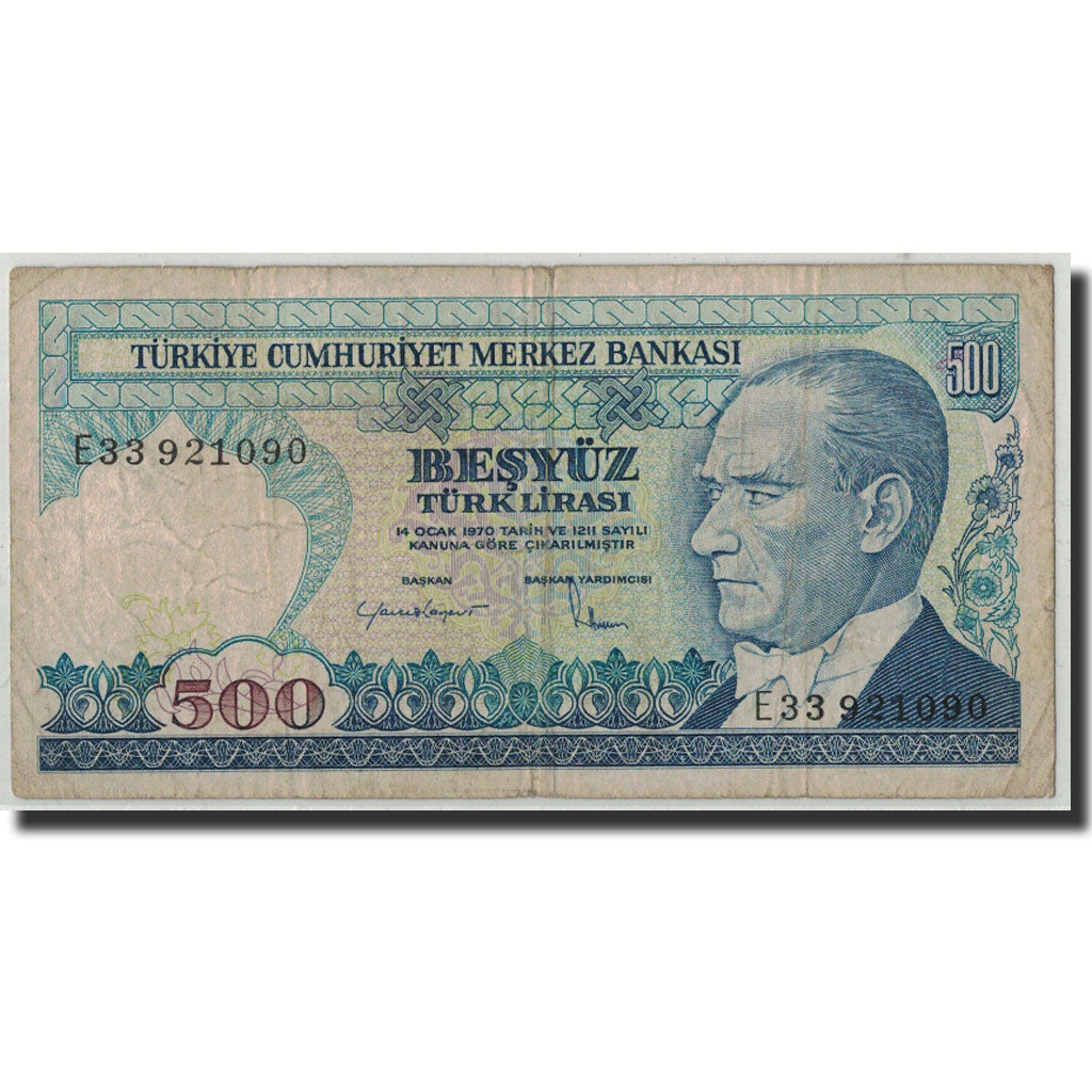 Billet, Turquie, 500 Lira, L.1970 (1983), 1970-01-14, KM:195, B