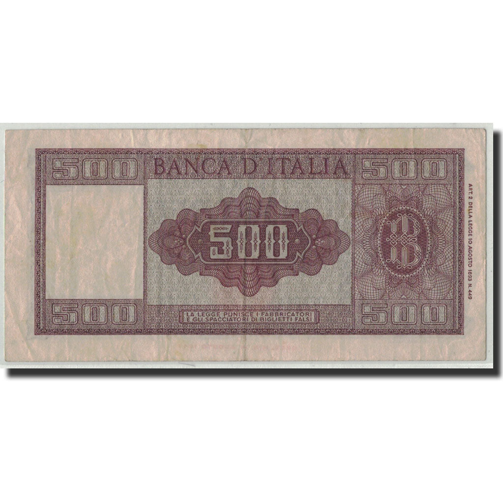 Billet, Italie, 500 Lire, 1947, 1947-08-14, KM:80a, TB