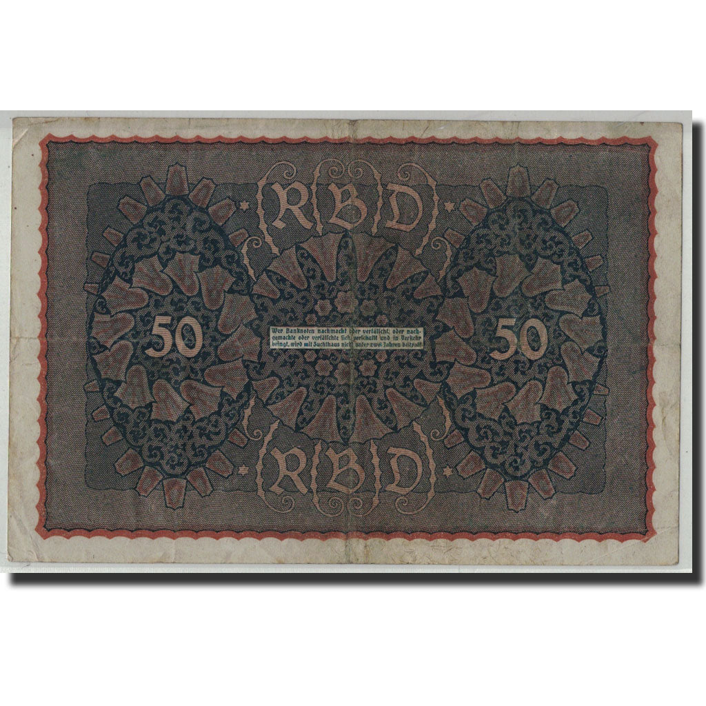 Banknote, Germany, 50 Mark, 1919, 1919-06-24, KM:66, F(12-15)