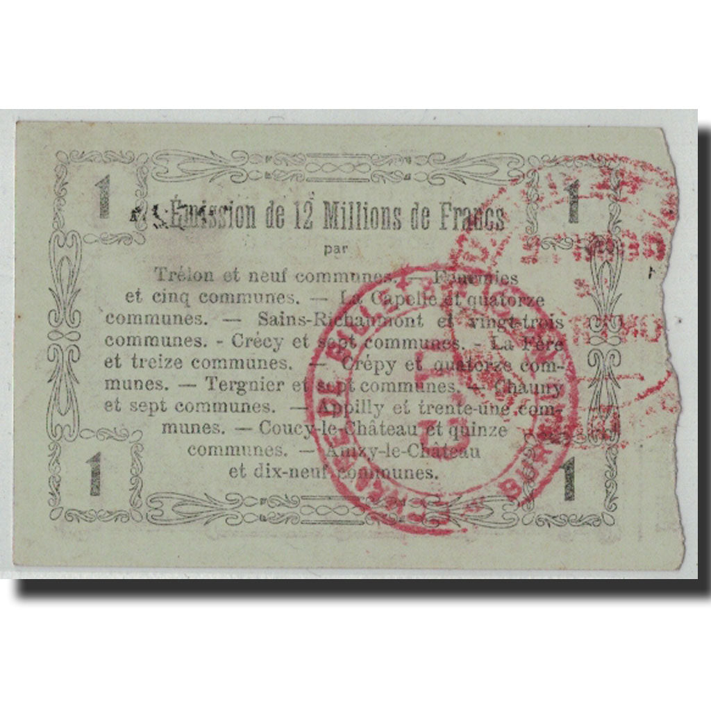 Banknote, Pirot:59-1116, 1 Franc, 1916, France, AU(55-58), Fourmies