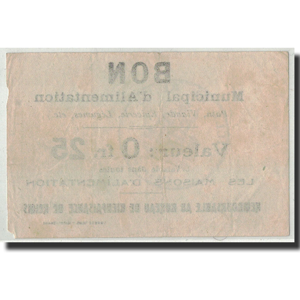 Banknote, Pirot:51-29, 25 Centimes, Undated, France, VF(20-25), Reims