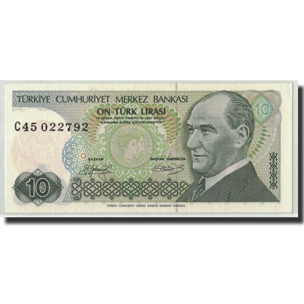 Billet, Turquie, 10 Lira, L.1970 (1979), 1970-01-14, KM:192, SPL