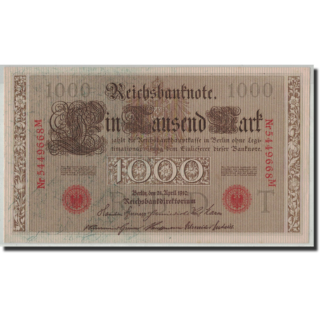 Banconote, Germania, 1000 Mark, 1910, KM:44b, 1910-04-21, SPL