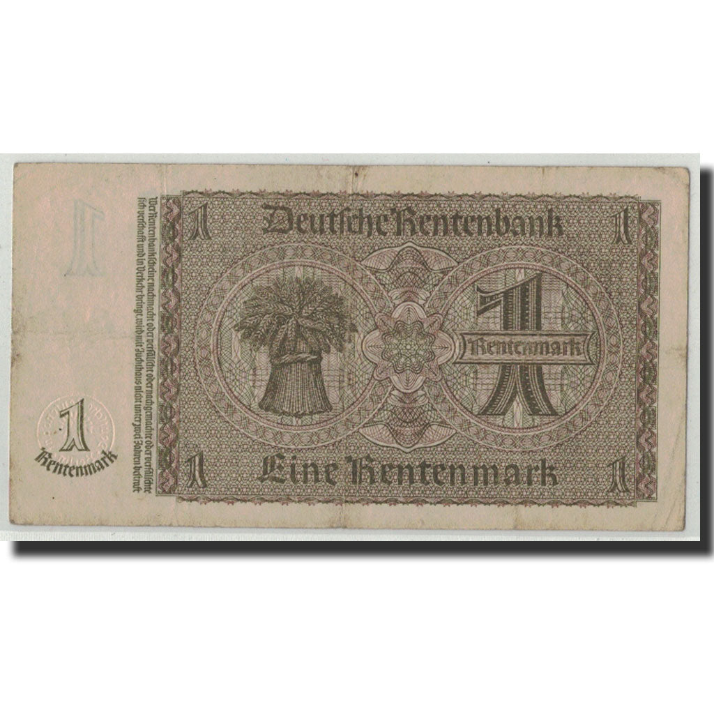 Geldschein, Deutschland, 1 Rentenmark, 1937, 1937-01-30, KM:173b, S