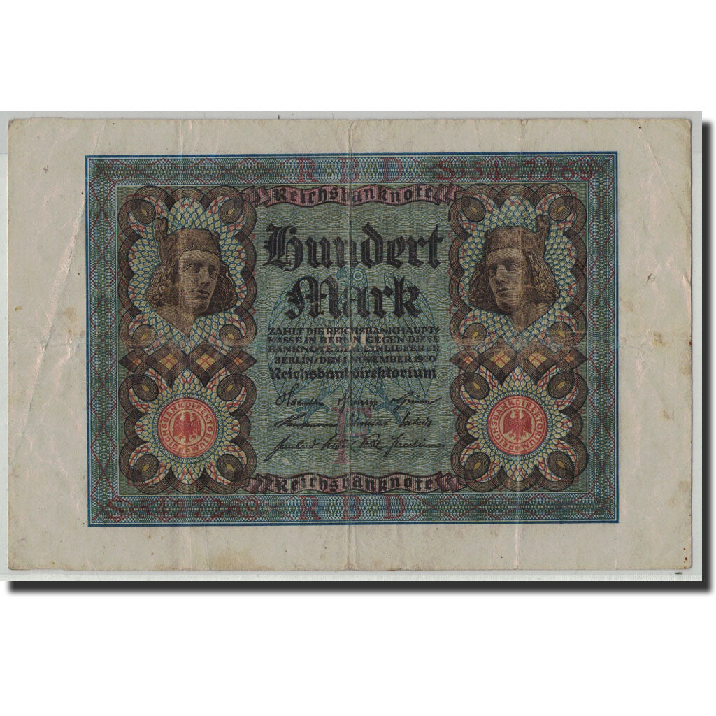 Billet, Allemagne, 100 Mark, 1920, 1920-11-01, KM:69a, TB