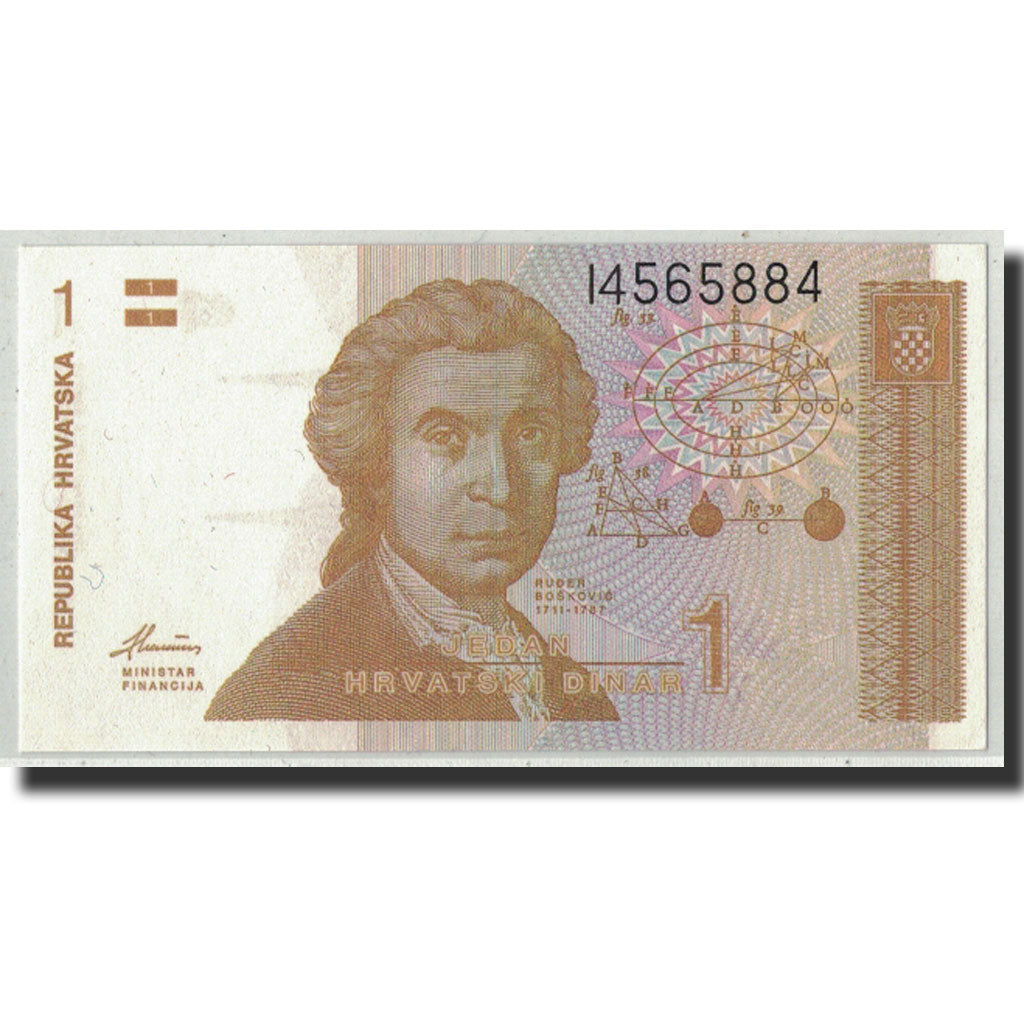 Geldschein, Kroatien, 1 Dinar, 1991, 1991-10-08, KM:16a, UNZ-
