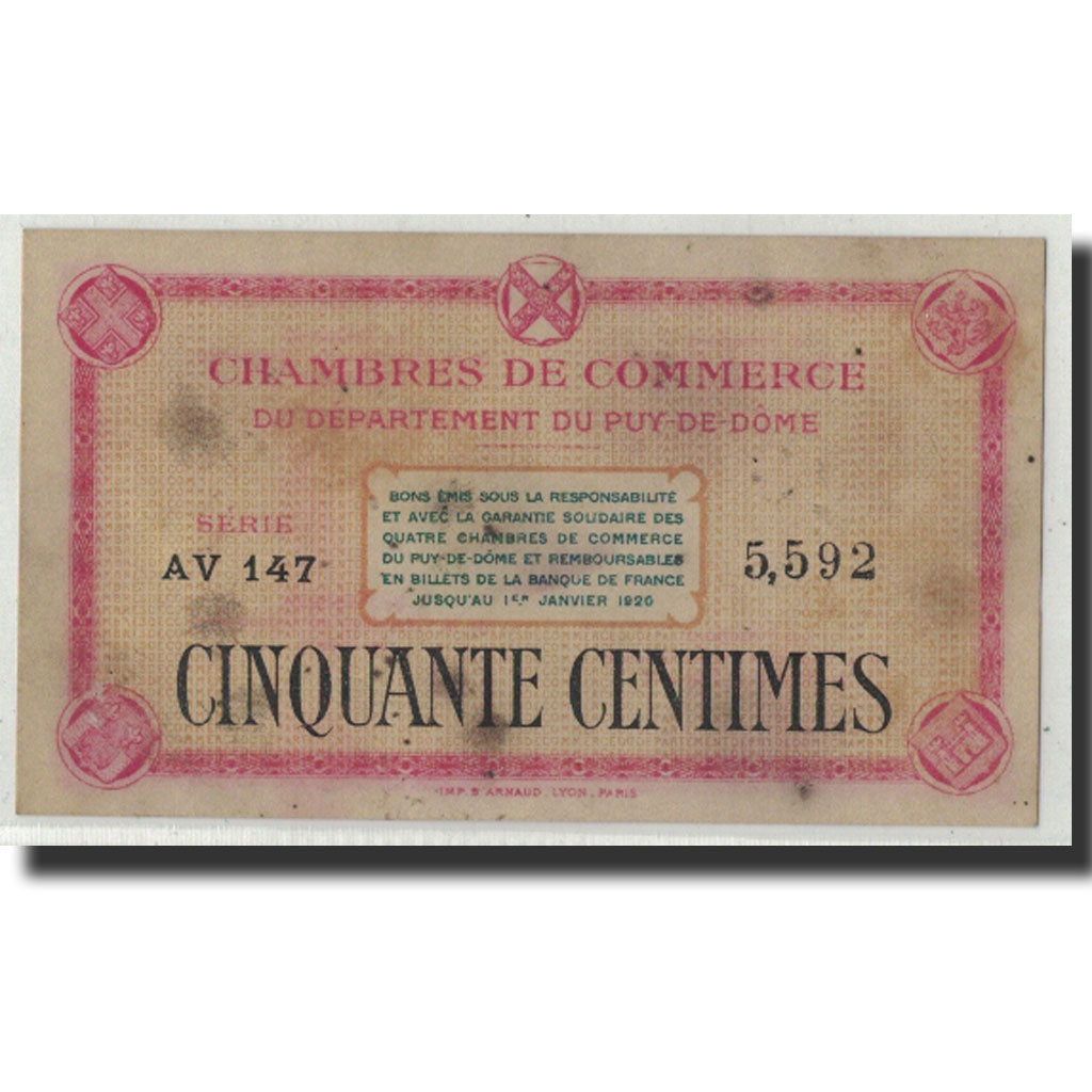 Frankreich, Puy de Dôme, 50 Centimes, Undated, SS, Pirot:103-3