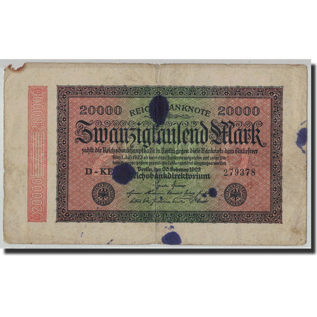 Banknote, Germany, 20,000 Mark, 1923, 1923-02-20, KM:85a, VG(8-10)