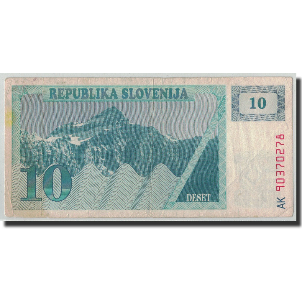 Billet, Slovénie, 10 (Tolarjev), 1990, KM:4a, TB