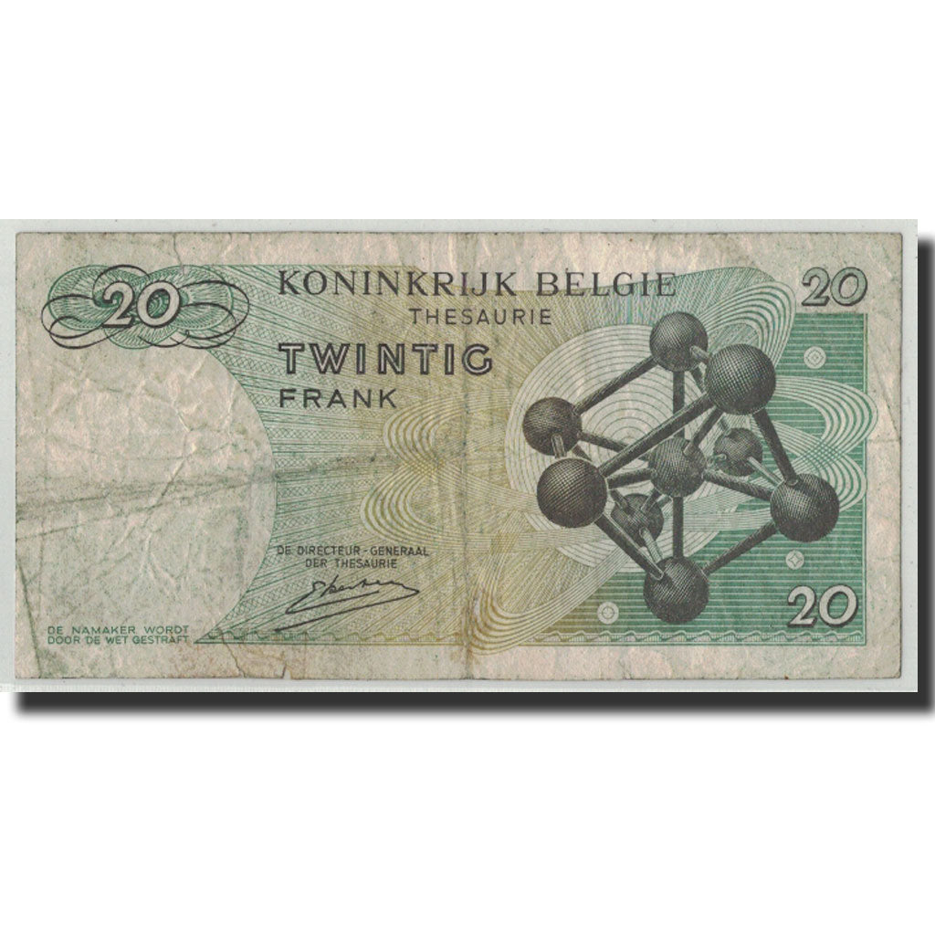 Banknote, Belgium, 20 Francs, 1964, 1964-06-15, KM:138, VG(8-10)