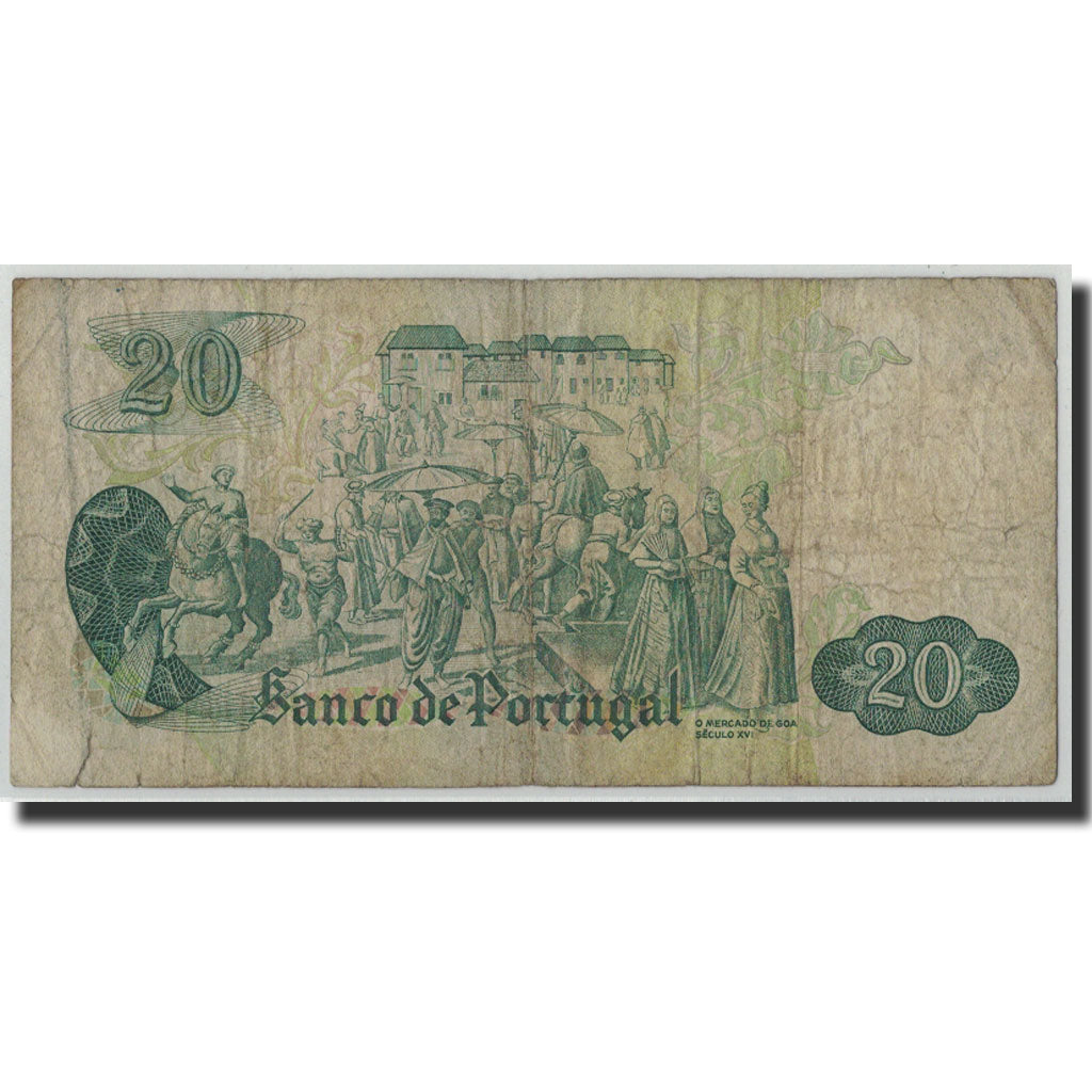 Banknote, Portugal, 20 Escudos, 1971, 1971-07-27, KM:173, VG(8-10)