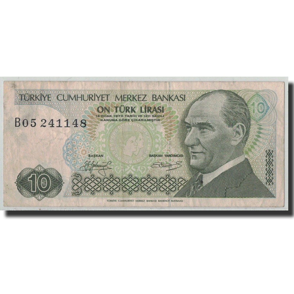 Billet, Turquie, 10 Lira, L.1970, 1970-01-14, KM:192, TB