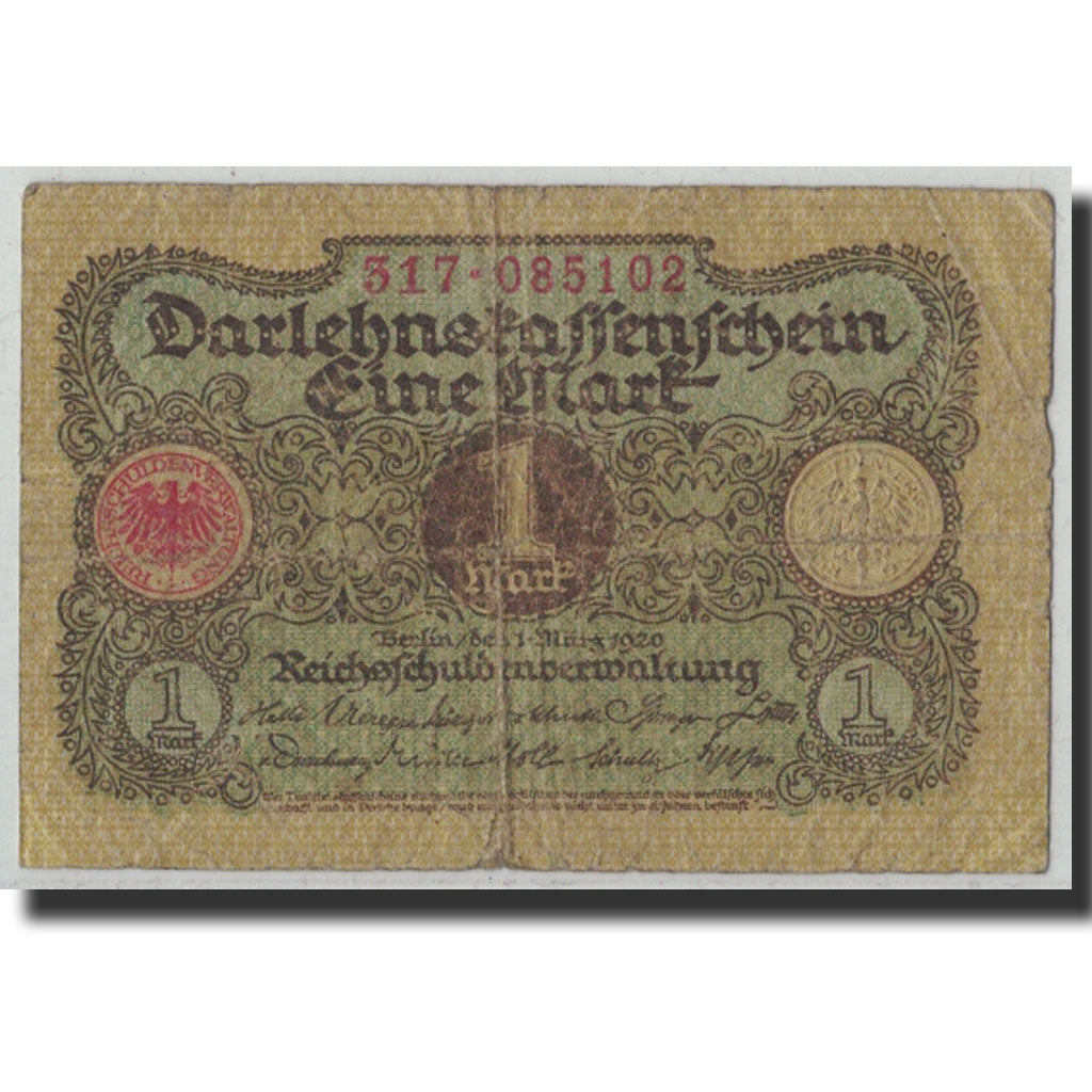 Geldschein, Deutschland, 1 Mark, 1920, 1920-03-01, KM:58, SGE
