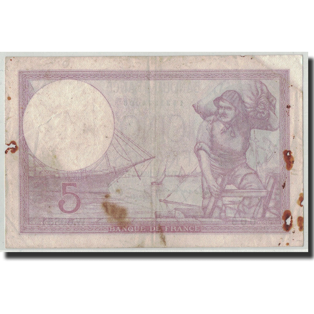Francia, 5 Francs, 5 F 1917-1940 ''Violet'', 1939, 1939-08-17, BC, Fayette:4.6