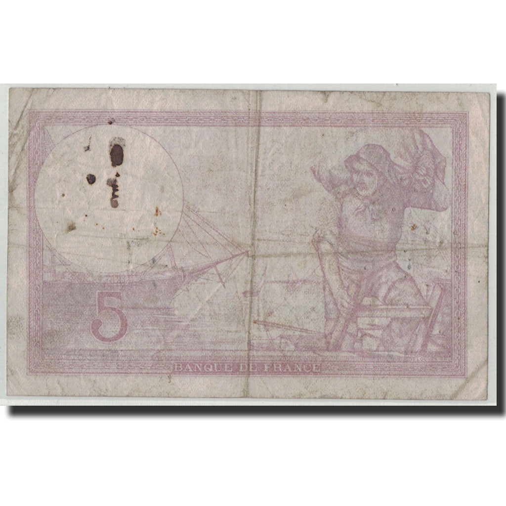 Francia, 5 Francs, 5 F 1917-1940 ''Violet'', 1939, 1939-08-17, RC, Fayette:4.6