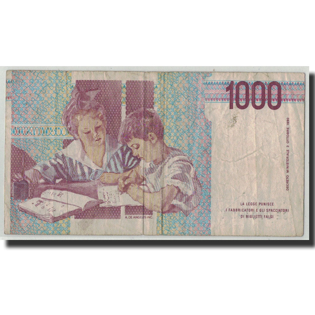 Banknote, Italy, 1000 Lire, 1990, 1990-10-03, KM:114c, F(12-15)