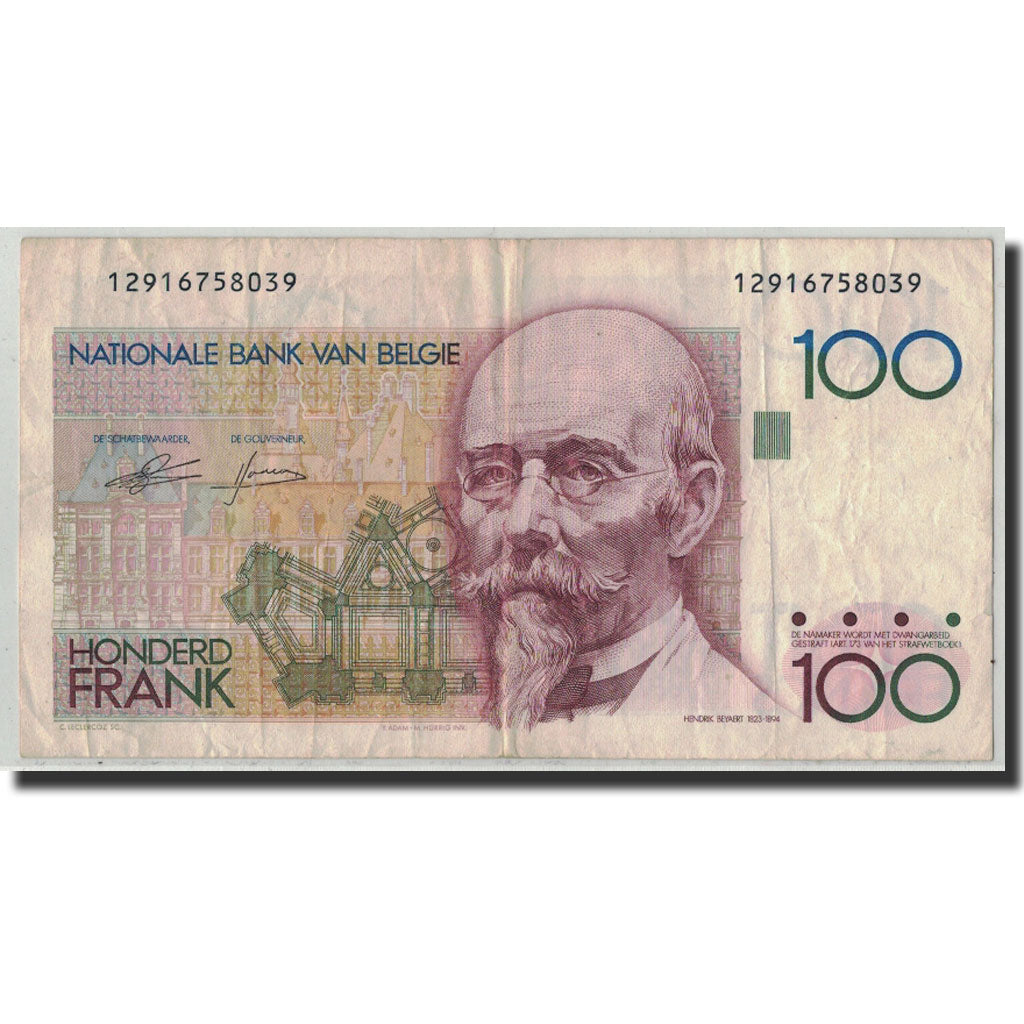 Biljet, België, 100 Francs, Undated (1982-94), KM:142a, TB