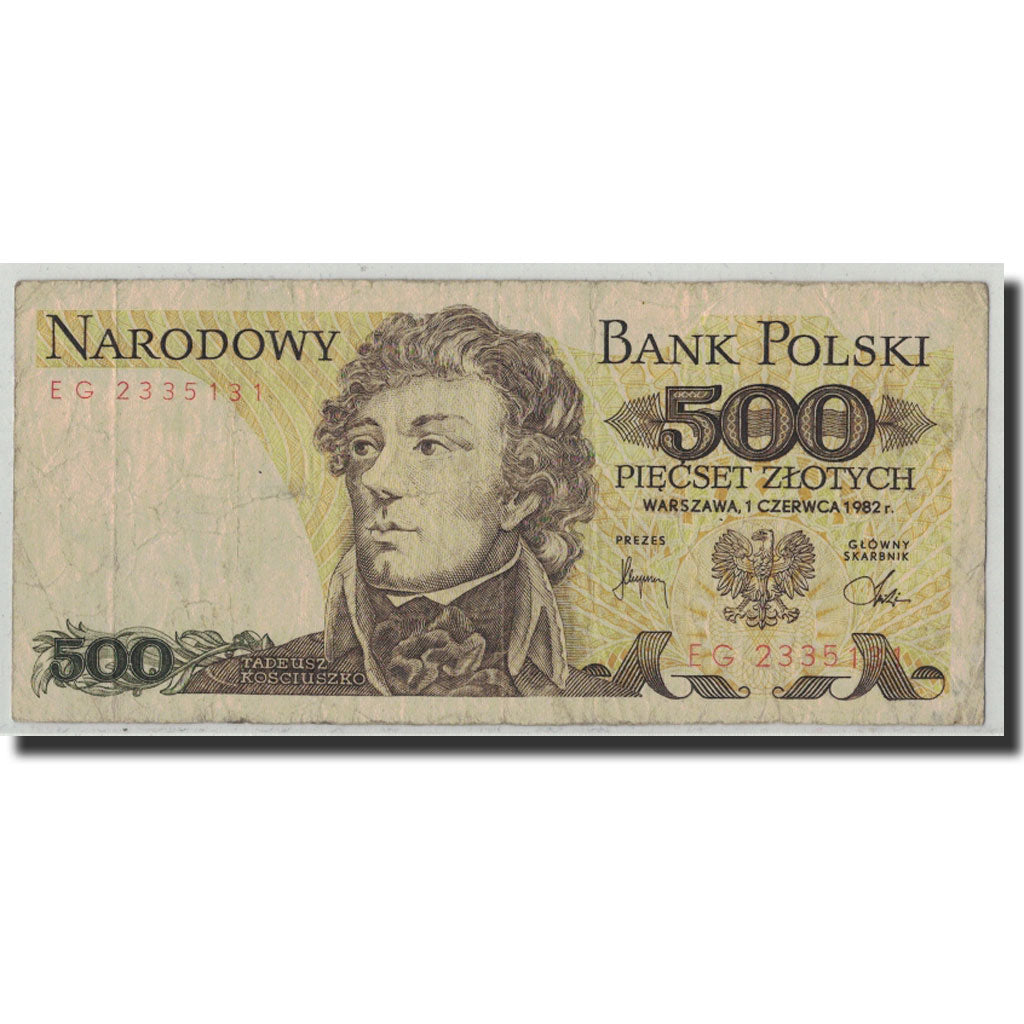 Biljet, Polen, 500 Zlotych, 1982, 1982-06-01, KM:145d, B+