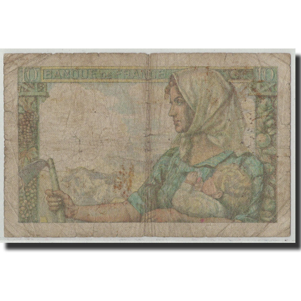 France, 10 Francs, 10 F 1941-1949 ''Mineur'', 1944, 1944-06-22, B, Fayette:8.12