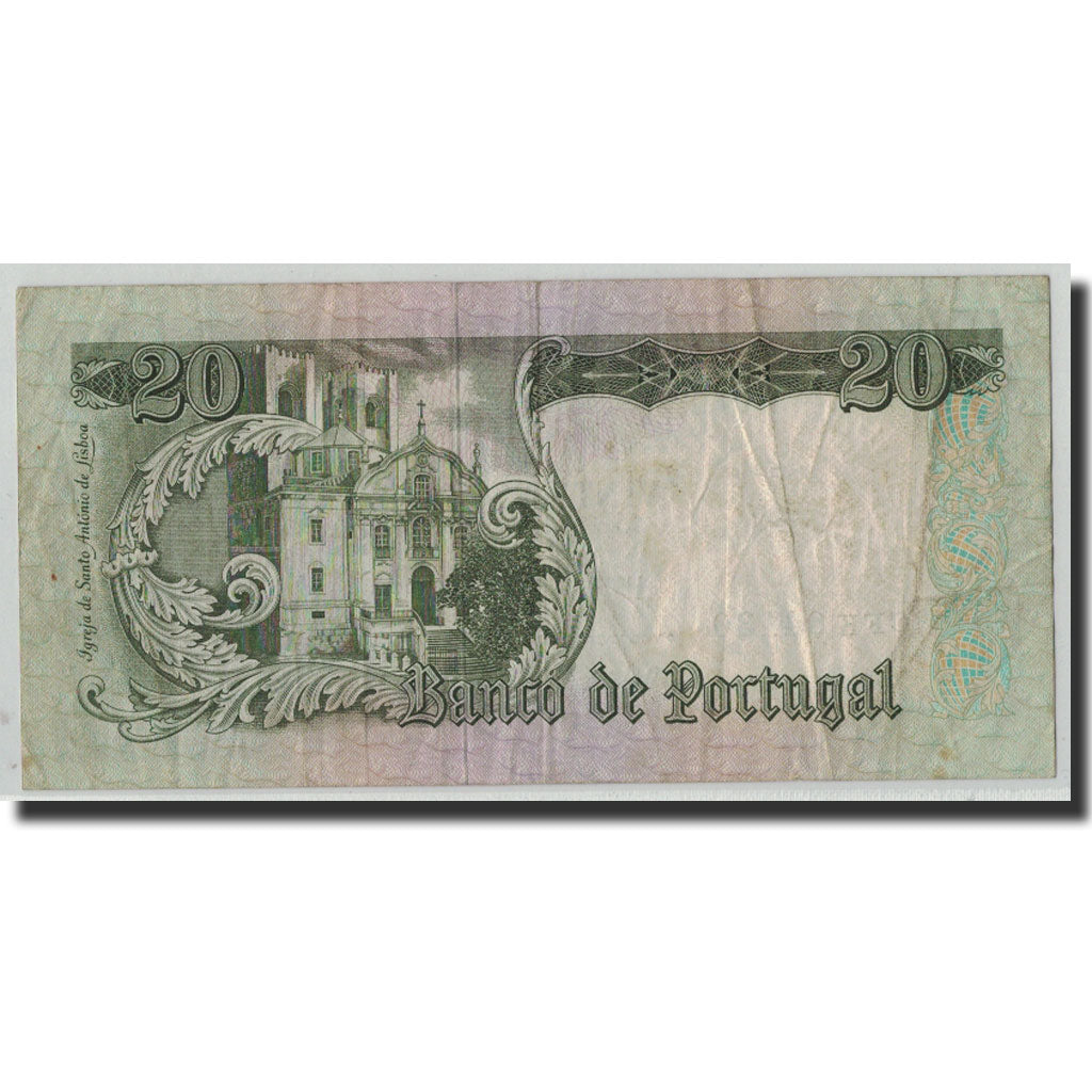 Geldschein, Portugal, 20 Escudos, 1964, 1964-05-26, KM:167b, S