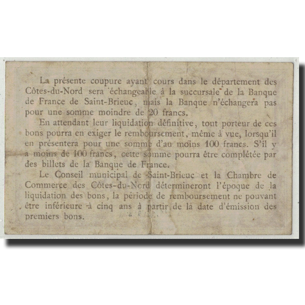 Frankreich, Saint-Brieuc, 50 Centimes, Undated, SS+, Pirot:111-1