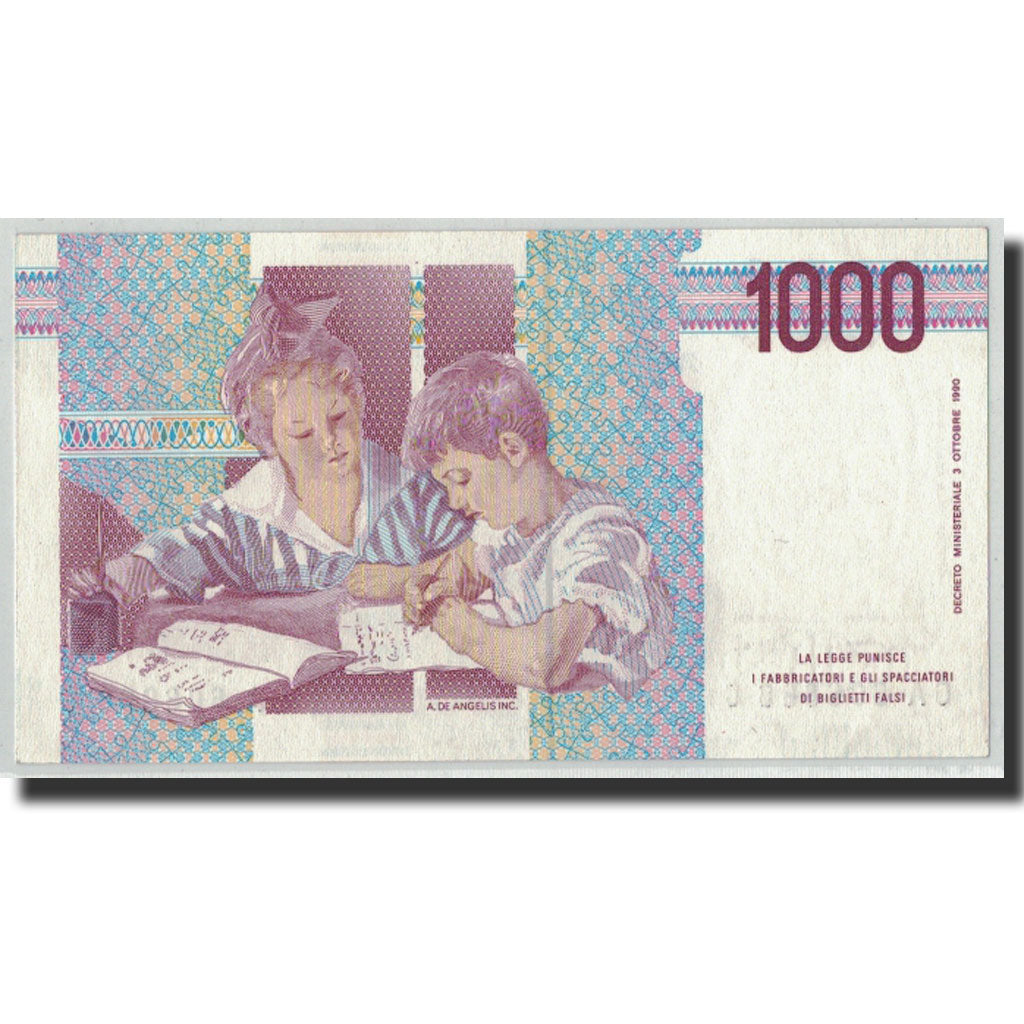 Geldschein, Italien, 1000 Lire, 1990, 1990-10-03, KM:114a, UNZ