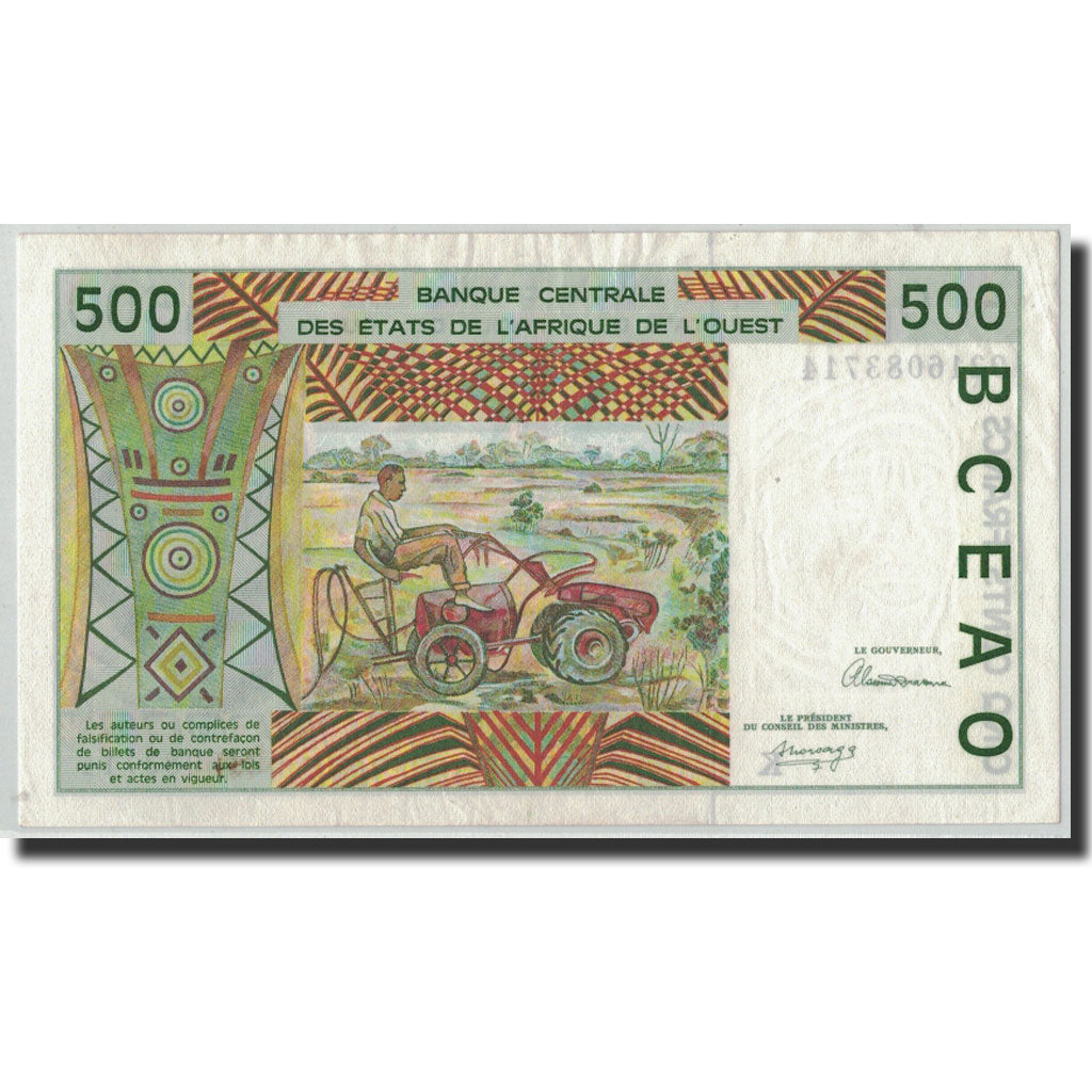 Banknote, West African States, 500 Francs, 1992, KM:710Kb, AU(55-58)