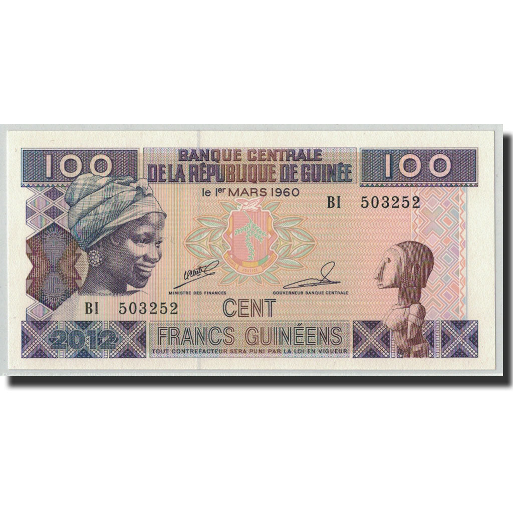 Banknote, Guinea, 100 Francs, 1960, 1960-03-01, KM:35b, UNC(65-70)